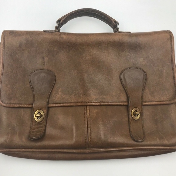 Coach Bags Vintage Coach Briefcase Brown Leather 3 H X 1 Poshmark